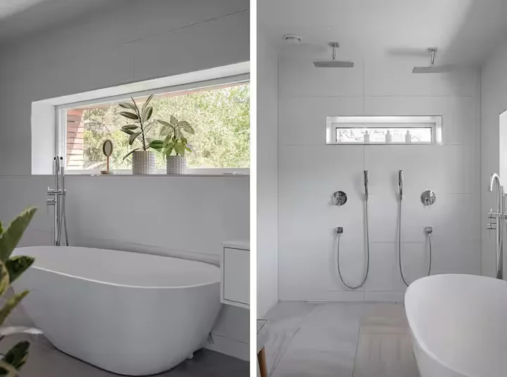 Badezimmer in der Villa Bianca auf Älgö bei Stockholm
